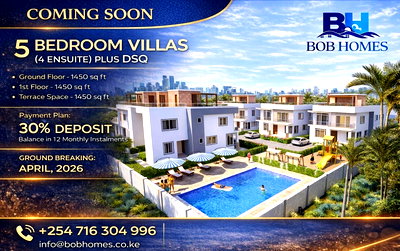 Off-Plan 5BR Villa with DSQ in Gated Nyali Estate - Mombasa