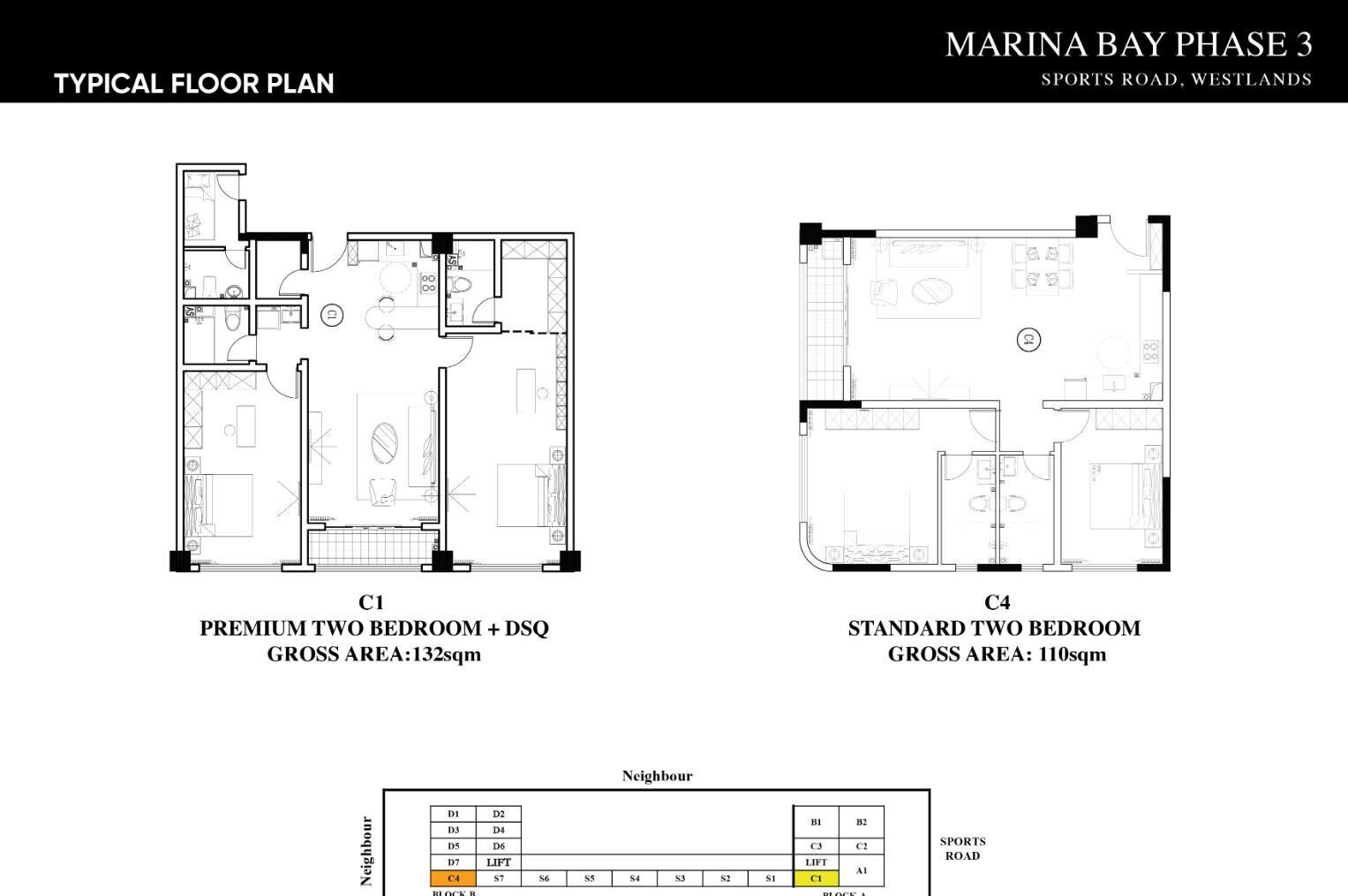 1BR Off-Plan at Marina Bay Phase 3 - Sports Road, Westlands