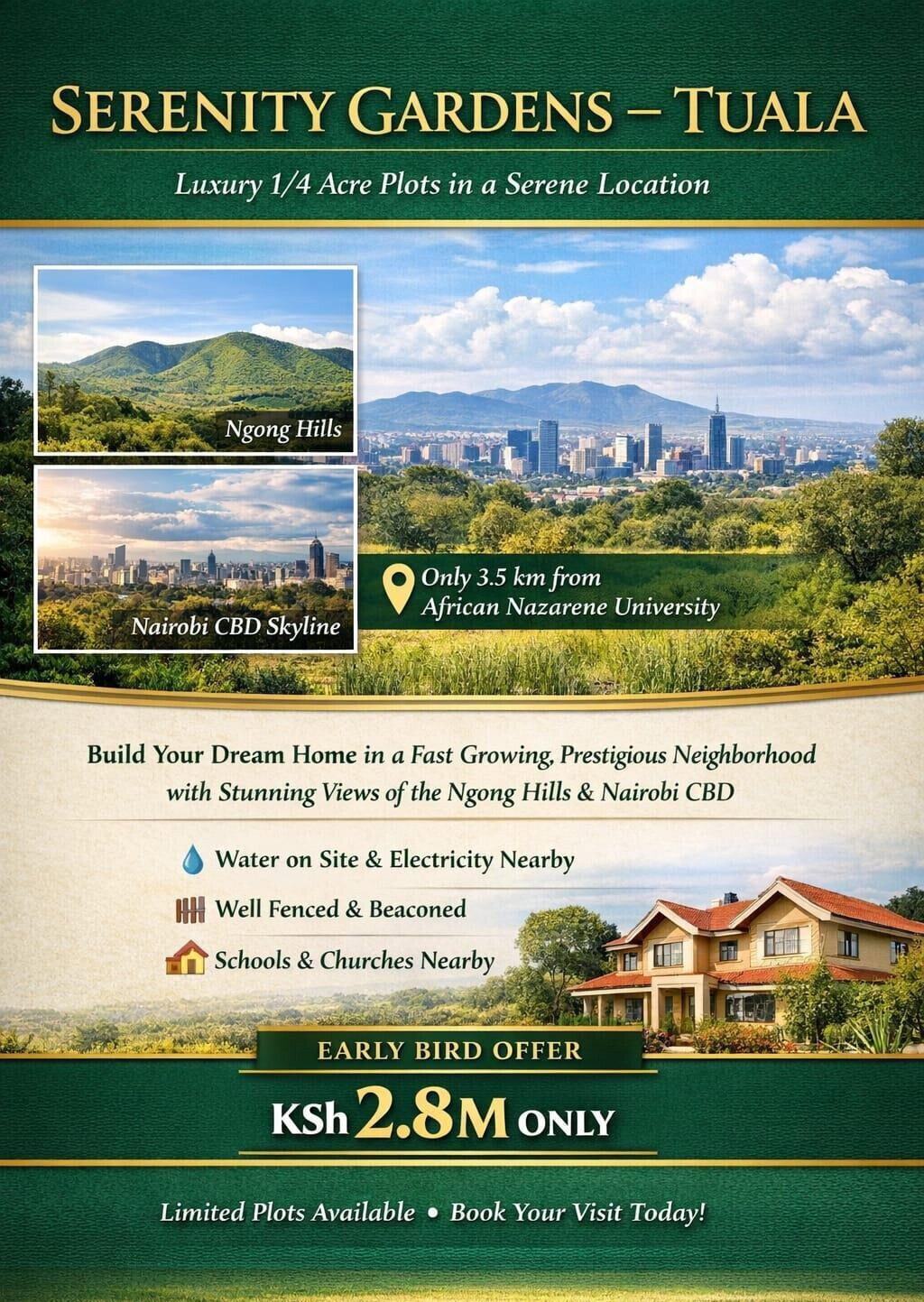 Quarter Acre Plot at KSh 2.8M
