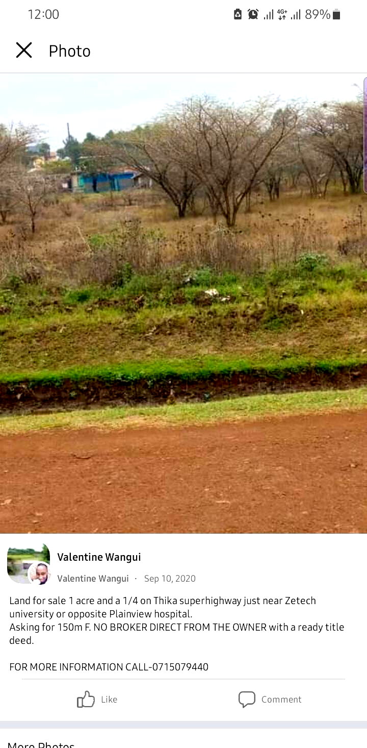 1.3 Acres Garden Plot in Ruiru