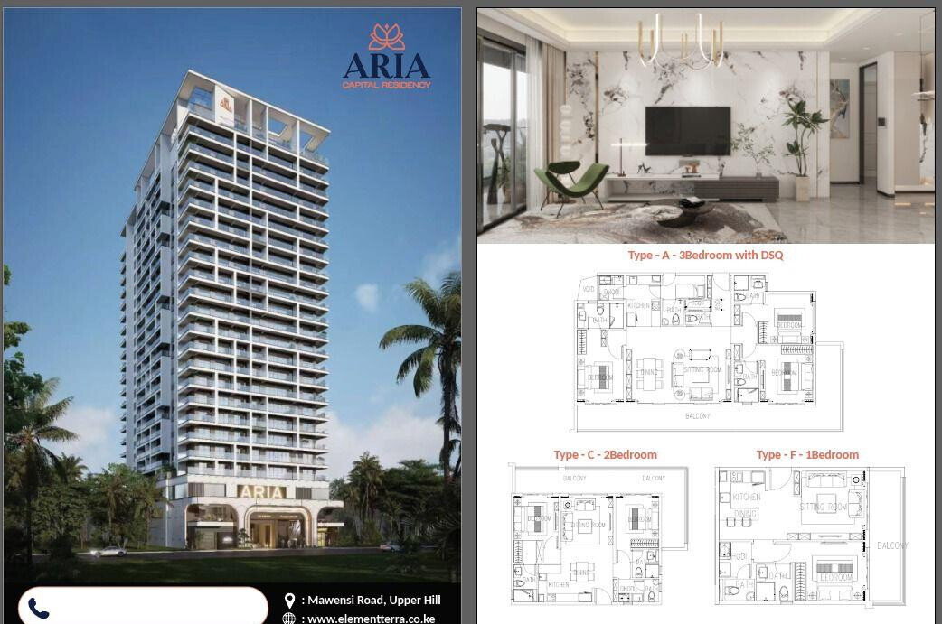 2BR with Rooftop Heated Pool & Gym – Aria Capital, Upperhill