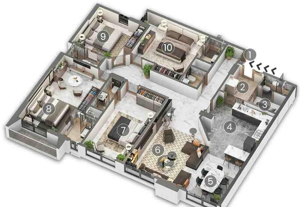 4BR All Ensuite Apartment with DSQ & Rooftop Terrace - Parklands