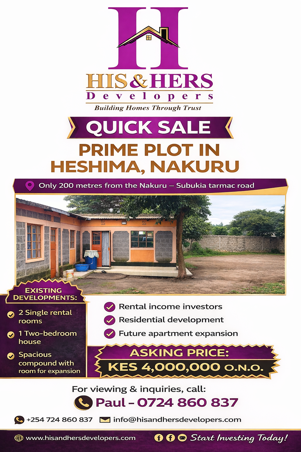 Mixed Use Land in Kiamaina, Nakuru