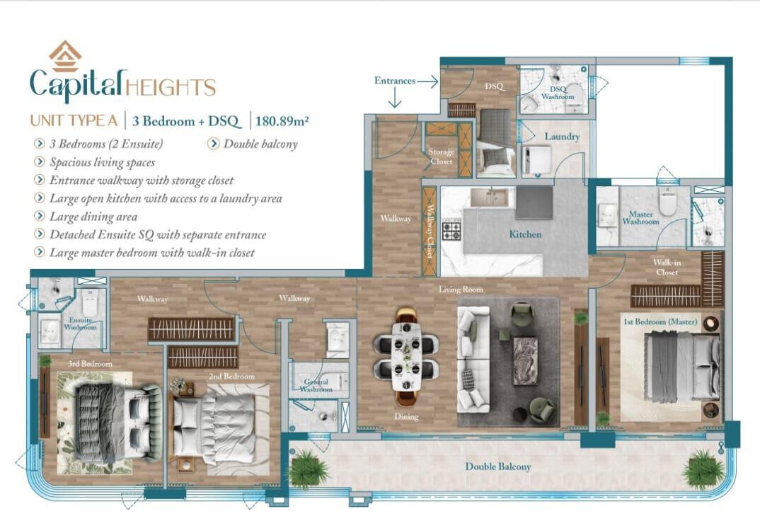 2BR Master Ensuite at Capital Vista with Heated Pool - Kilimani