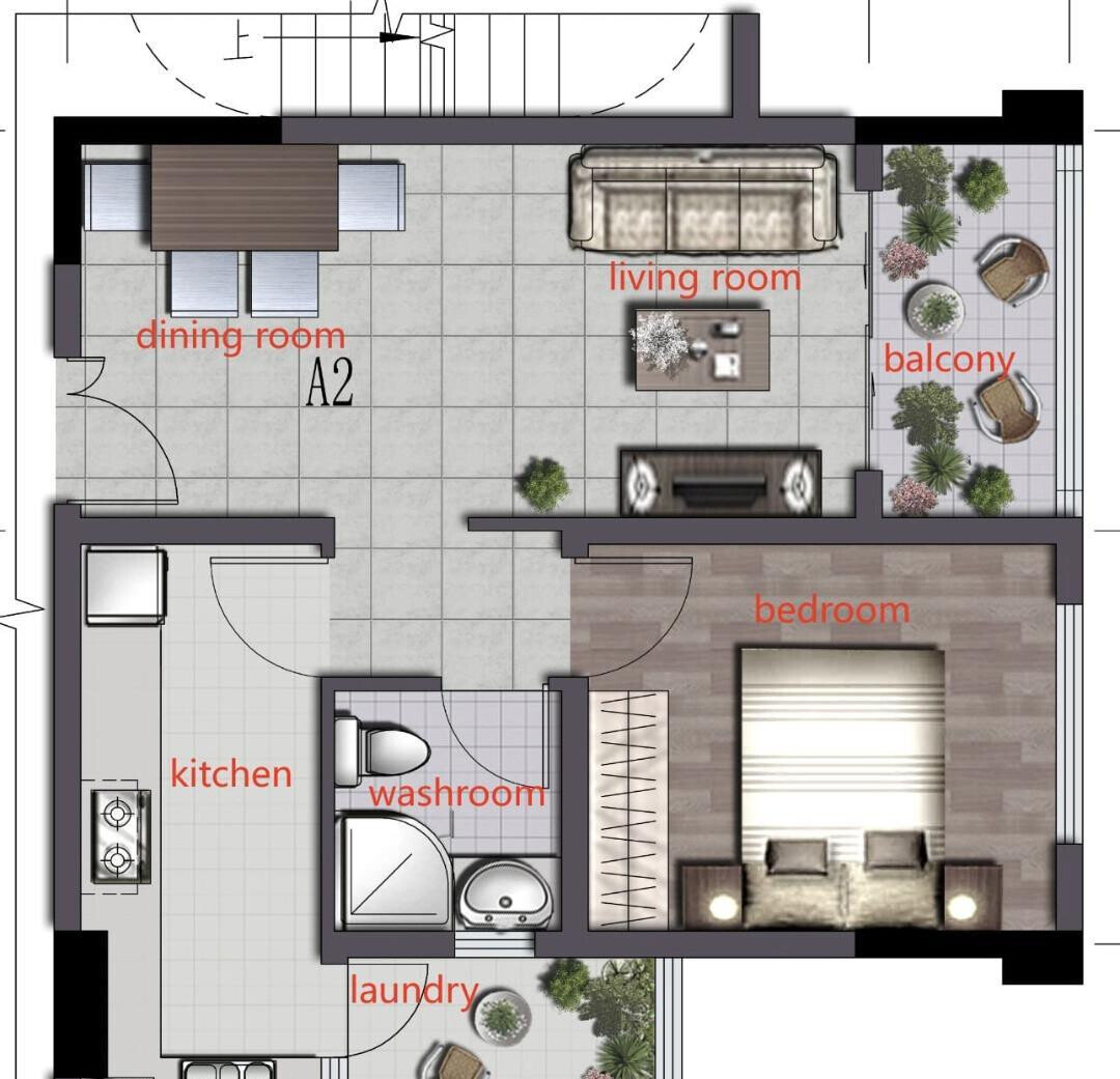 2BR with Rooftop Air Garden & Coffee Shop - Kilimani