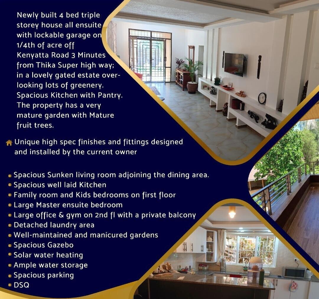 4BR All-Ensuite Villa with Gazebo & Office - Kenyatta Road, Ruiru
