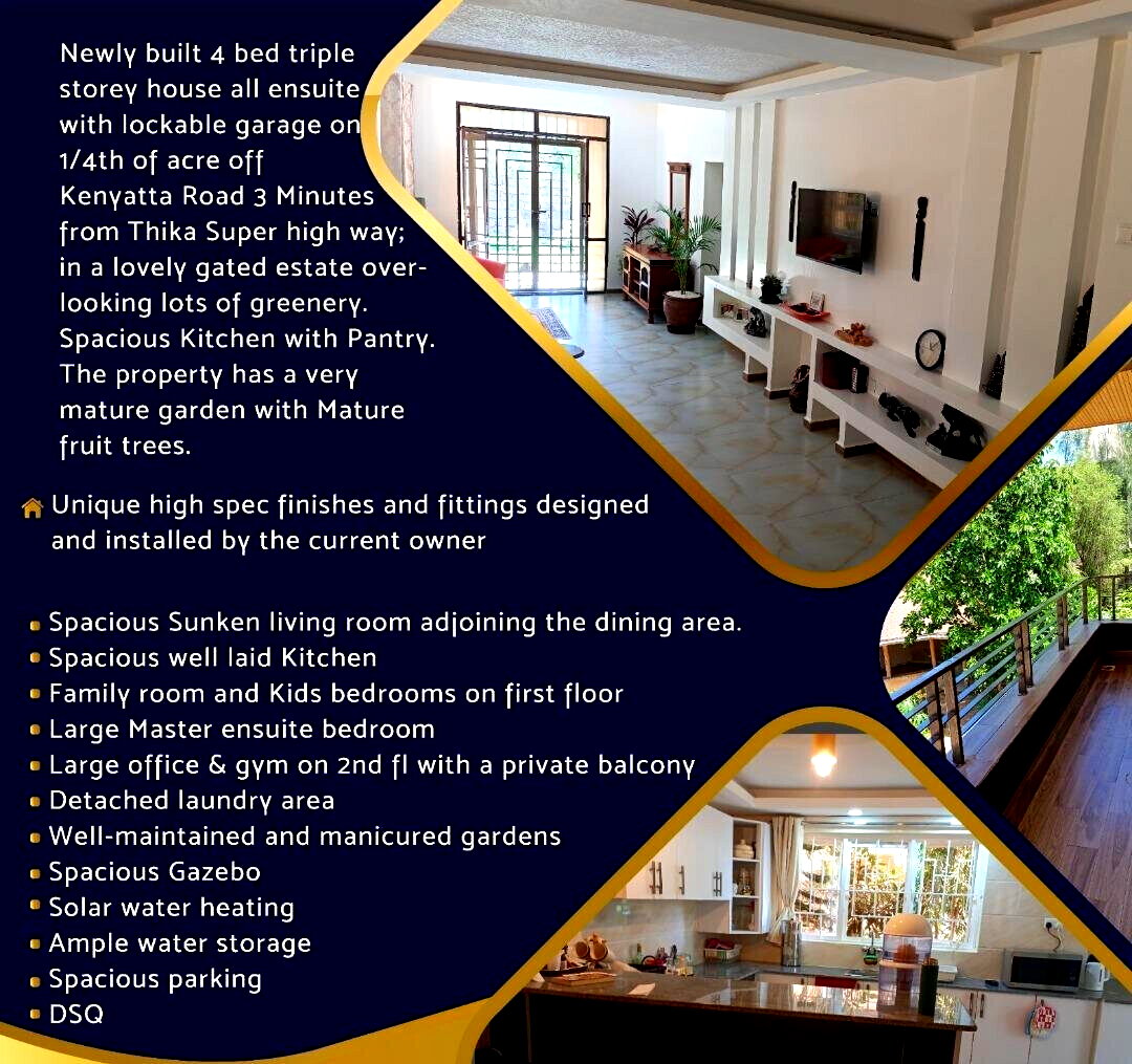 4BR All-Ensuite Villa with Gazebo & Office - Kenyatta Road, Ruiru